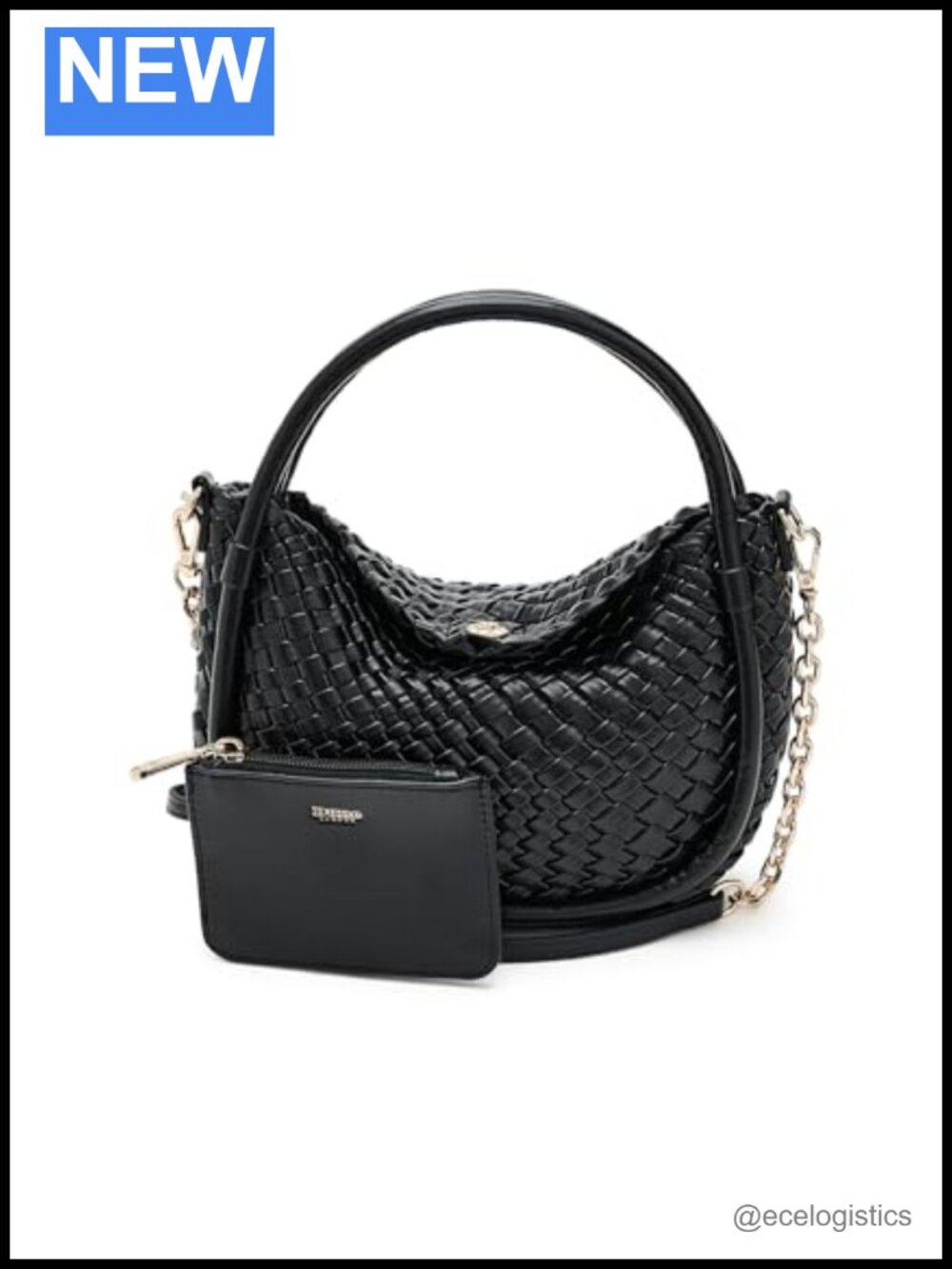 Faux Leather Crossbody Satchel Bag with Adjustable Strap